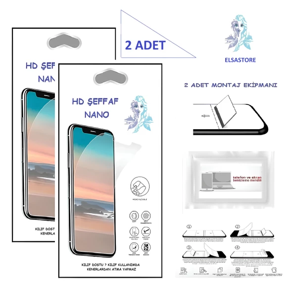 Samsung Galaxy Z FOLD ÖN Nano Ekran Koruyucu 2 Adet Ultra İNCE Esnek Hd Şeffaf