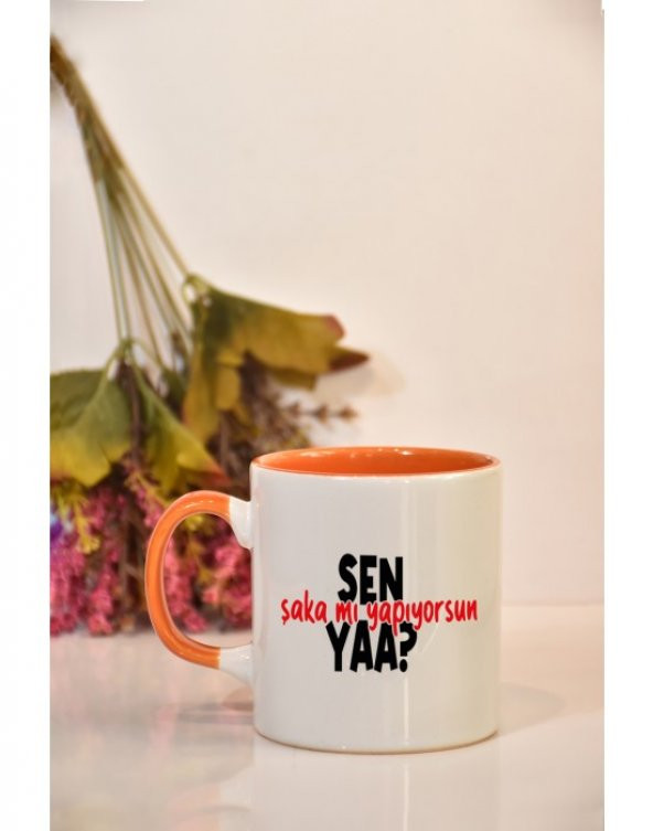 Sen Şaka mı Yapıyorsun Yaa? Baskılı Kupa Bardak - 6