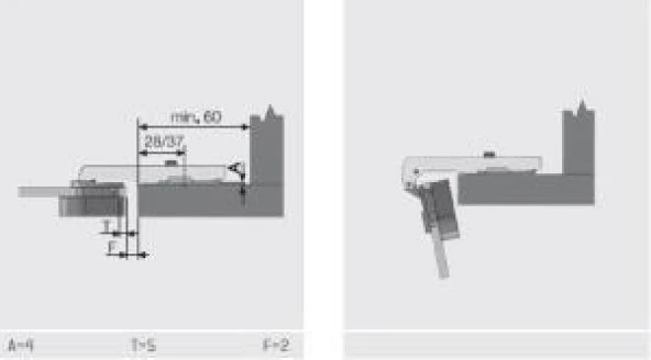 Kapaklı Mini Cam Menteşesi Düz - Resim 4