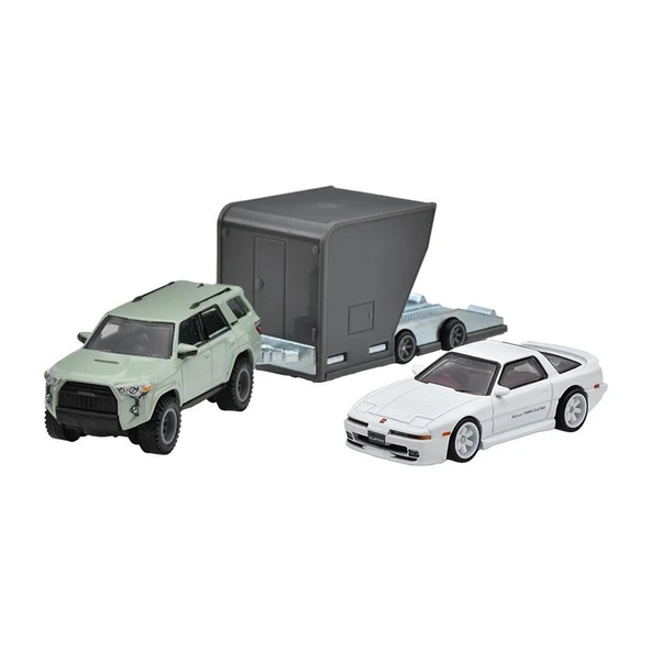 Hot Wheels Premium Team Transport 18 Toyota 4Runner -  Toyota Supra w/Open Trailer HRV37 - 2