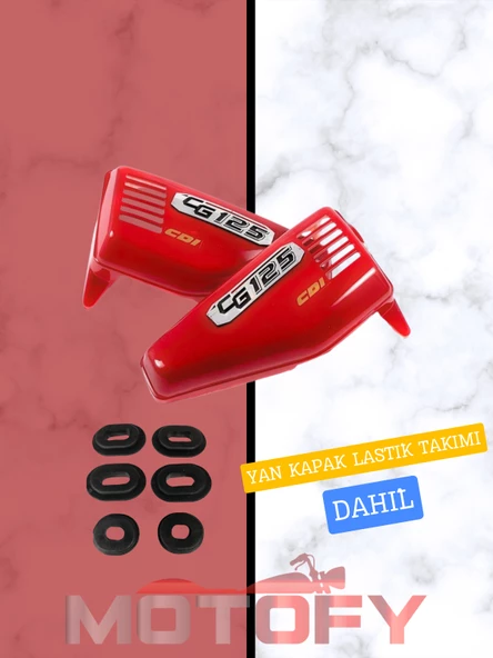 CG KUBA ÇİTA AGK FALCON YAN KAPAK TAKIMI KIRMIZI - Resim 2