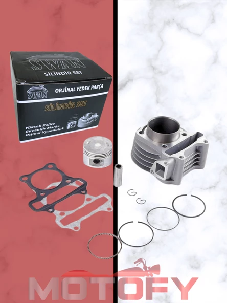 50 cc SCOOTER MOTOSİKLETLER İÇİN - 100 cc SİLİNDİR PİSTON SEGMAN DÖNÜŞÜM SETİ 50MM PİSTON SİLİNDİR BOYU 71 MM SWAN A KALİTE ürün görseli