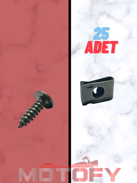 MOTOSİKLET GRENAJ VİDA SEGMAN KLİPS SETİ 25 ADET