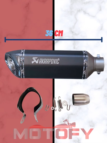 MAT SİYAH - KARBON UÇLU MODEL AKREP EGZOZ 51MM SUSTURUCULU  A KALİTE (36CM) - Resim 3