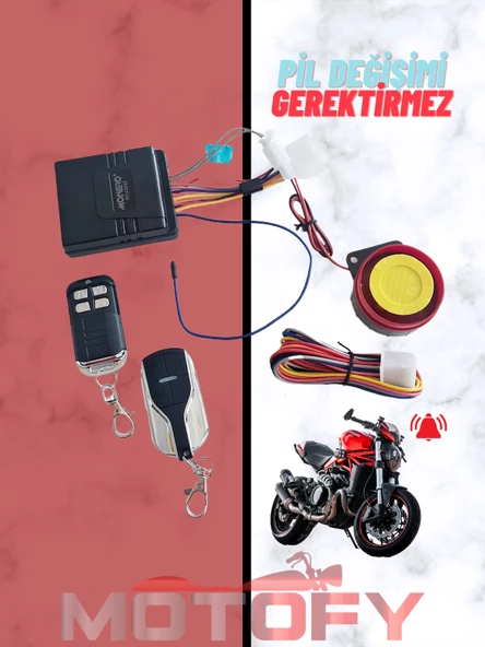 MOTOSİKLET ALARMI UZAKTAN ÇALIŞTIRMA ÖZELLİKLİ 125 dB YÜKSEK SESLİ (PİL DEĞİŞİMİ GEREKTİRMEZ)