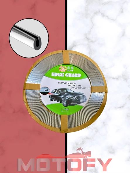 DEPO ŞERİDİ NİKELAJ KROM U TİPİ GEÇMELİ ARAÇ İÇ DIŞ ŞERİT 15 MT