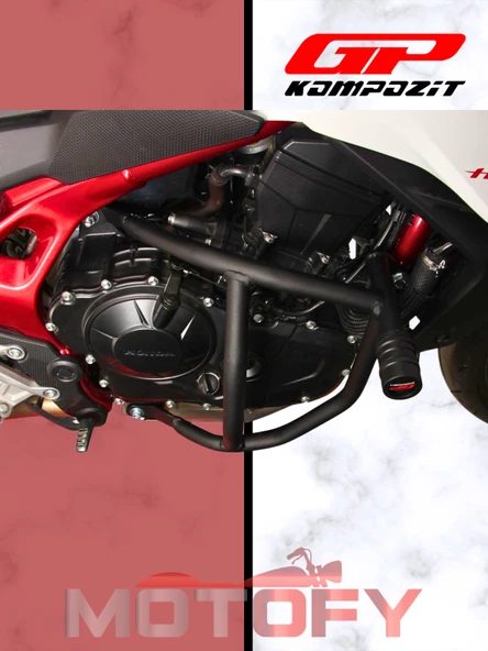 GP Kompozit Honda CB750 Hornet 2023-2024 Uyumlu Motor Koruma Demiri Siyah - Resim 6