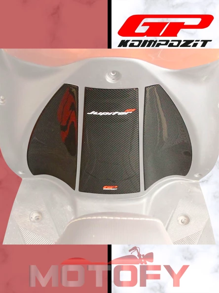 GP Kompozit TVS Jupiter 125 2023-2024 Uyumlu Tank Pad Seti Karbon - Resim 4