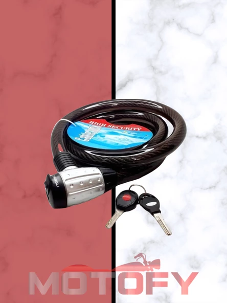 ÇELİK HALAT KİLİT IŞIKLI ANAHTARLI 25 MM KALINLIK 2 METRE UZUNLUK - Resim 2