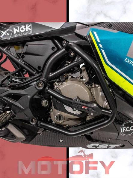 GP Kompozit CF Moto 250 SR 2020-2024 Uyumlu Motor Koruma Demiri Siyah - Resim 7