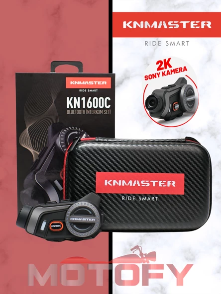 KNMASTER KN1600C KAMERALI MOTOSİKLET KASK İNTERKOMU BLUETOOTH INTERCOM KULAKLIK SETİ
