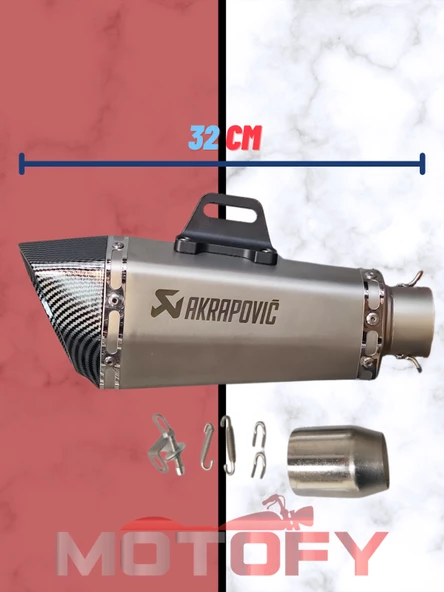 TİTANYUM MODEL YENİ VERSİYON AKREP EGZOZ 51MM SUSTURUCULU  A KALİTE (32CM) - Resim 2