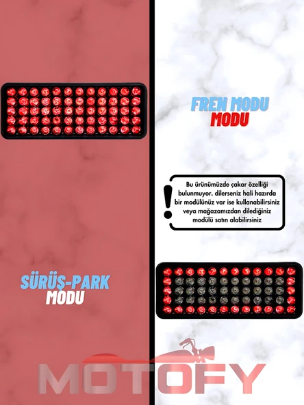 ULTRA PARLAK MOTOSİKLET KEDİ GÖZÜ BOYUTLU STOP LAMBASI ÇERÇEVE SÜRÜŞ - KOMPLE FREN - 400 - Resim 2