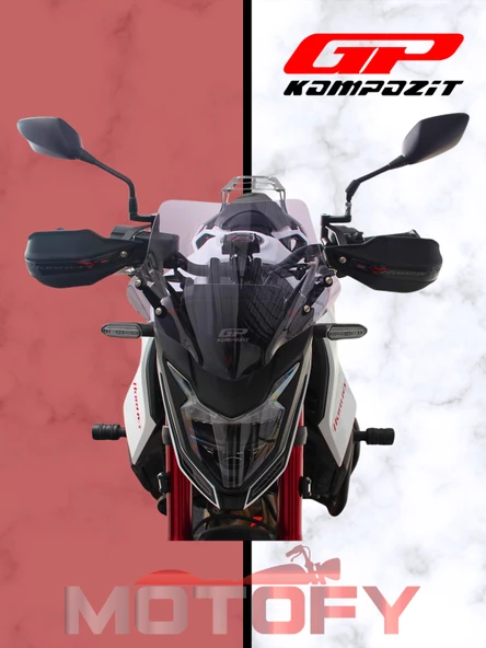 GP Kompozit Honda CB750 Hornet 2023-2024 Uyumlu Ön Cam Siyah 28 cm - Resim 3