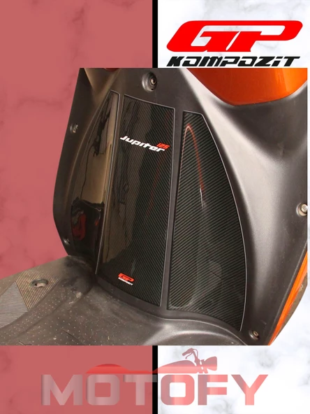 GP Kompozit TVS Jupiter 125 2023-2024 Uyumlu Tank Pad Seti Karbon - Resim 5