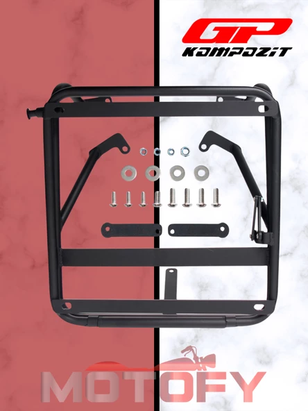 GP Kompozit Honda Activa 2023-2024 Uyumlu Damperli Arka Çanta Demiri Siyah - 3