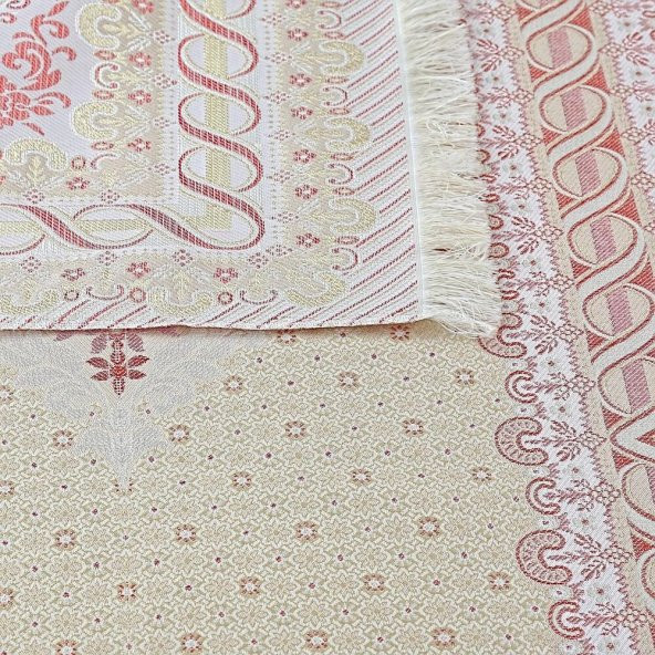İpek Saten Osmanlı Desenli Seccade Kırmızı 67x120 cm - 230 gr - 3