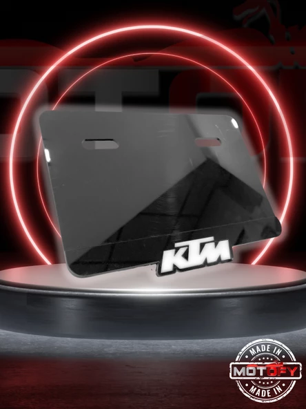 BEYAZ KTM LOGOLU PREMİUM PLEKSİ PLAKALIK 19X11,5 CM