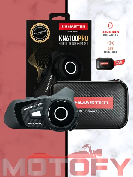 KNMASTER KN6100 PRO 2.NESİL KARBON MOTOSİKLET KASK İNTERKOM BLUETOOTH INTERCOM KULAKLIK SETİ ürün görseli