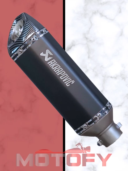 MAT SİYAH - KARBON UÇLU MODEL AKREP EGZOZ 51MM SUSTURUCULU  A KALİTE (36CM) - Resim 2