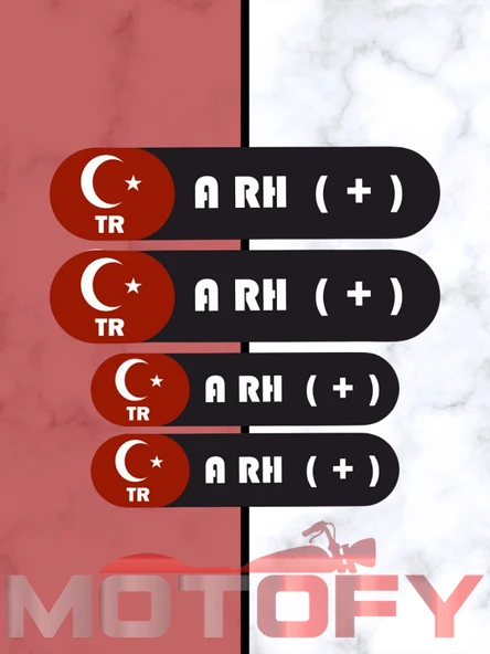 KAN GRUBU KASK ETİKETİ 4 PARÇA A RH (+) ETİKET STİCKER ürün görseli