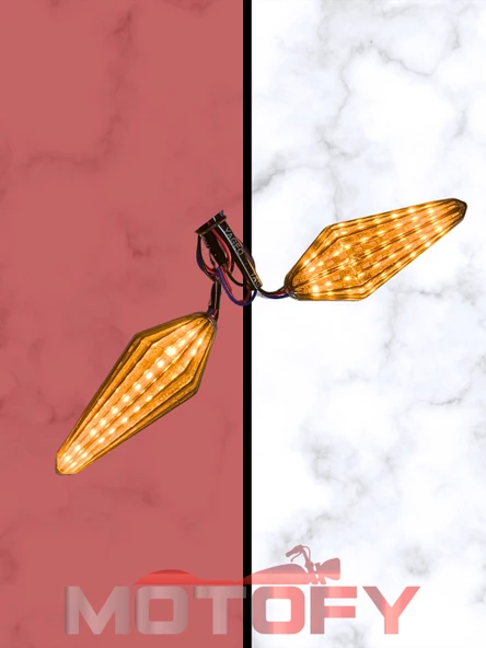 RACİNG GRENAJ ÜSTÜ MODEL KAYAN ANİMASYONLU LED MOTOSİKLET SİNYALİ TAKIMI AMERİKAN PARK ÖZELLİKLİ (2 ADET) - Resim 2