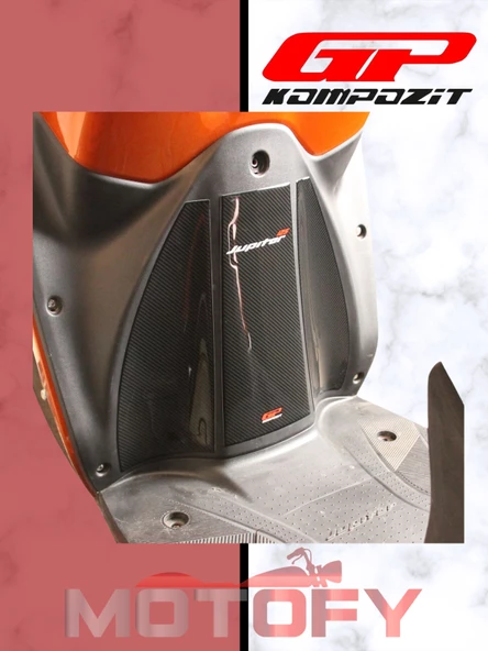 GP Kompozit TVS Jupiter 125 2023-2024 Uyumlu Tank Pad Seti Karbon - Resim 3