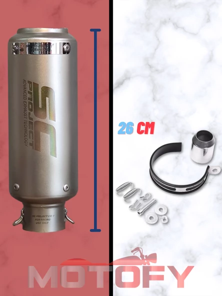 TİTANYUM GRİ SC PROJECT PERFORMANS EGZOZU 26 CM - A KALİTE - Resim 3