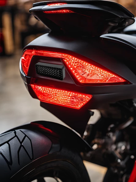 ULTRA PARLAK MOTOSİKLET KEDİ GÖZÜ BOYUTLU STOP LAMBASI ÇERÇEVE SÜRÜŞ - KOMPLE FREN - 400 - Resim 6