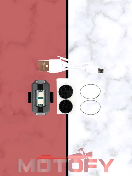 Kablosuz Şarjlı Çakarlı Çok Modlu Mini Drone ve Uçak Kanadı  Led İkaz ve farkındalık sağlar - 7 Renk Lamba Led - Araba Motosiklet Bisiklet - 3