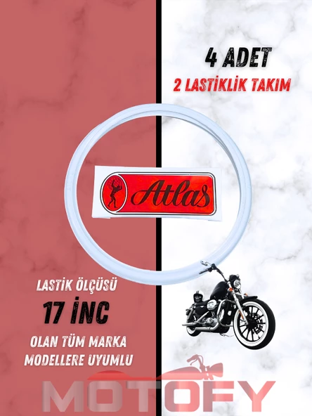 ATLAS 17 İNC BEYAZ LASTİK YANAĞI TAKIMI (2 LASTİK İÇİN)