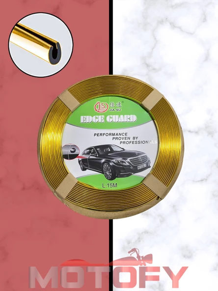 DEPO ŞERİDİ GOLD PARLAK KROM U TİPİ GEÇMELİ ARAÇ İÇ DIŞ ŞERİT 15 MT
