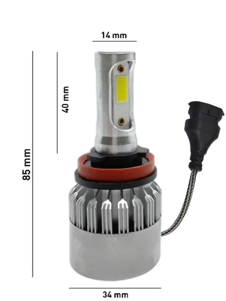H11 LED FAR AMPÜLÜ TAKIMI BEYAZ 72W 8400 LÜMEN (2 ADET) - 2