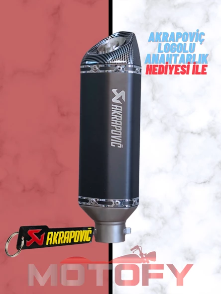 MAT SİYAH - KARBON UÇLU MODEL AKREP EGZOZ 51MM SUSTURUCULU  A KALİTE (36CM)