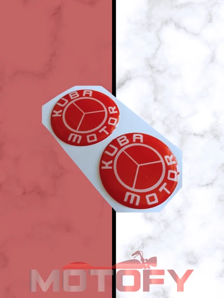 Kuba Logo Damla Etiket 5x5cm 2'li Kırmızı