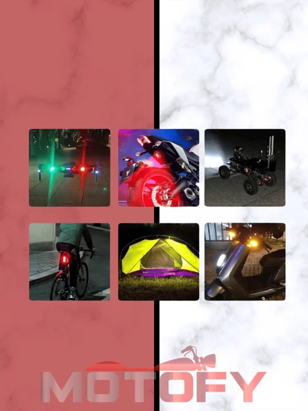 Kablosuz Şarjlı Çakarlı Çok Modlu Mini Drone ve Uçak Kanadı  Led İkaz ve farkındalık sağlar - 7 Renk Lamba Led - Araba Motosiklet Bisiklet - 5