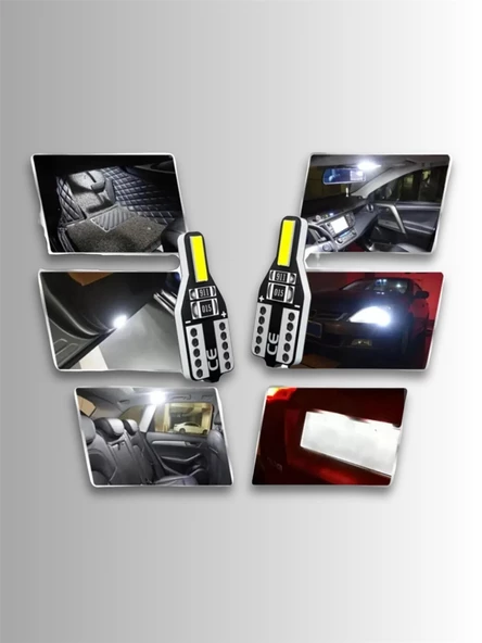 YENİ NESİL T10 LED ULTRA PARLAK MOTOSİKLET OTOMOBİL PARK PLAKA AMPÜLÜ (2 ADET)