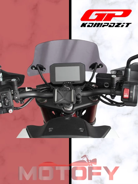 GP Kompozit Honda CB750 Hornet 2023-2024 Uyumlu Ön Cam Siyah 28 cm - Resim 2