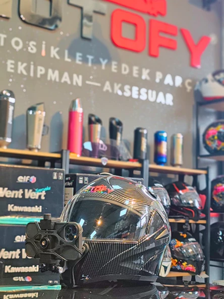 KASK İÇİN AKSİYON KAMERA VE TELEFON TUTUCU APARAT SETİ - ÇENE MONTAJLI - 4