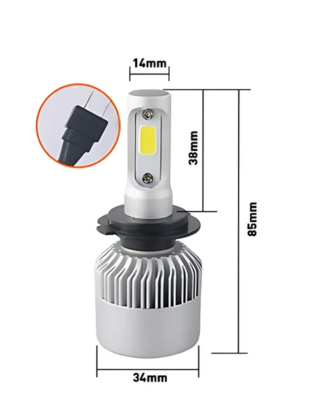 YAMAHA R25 XMAX 250 H7 LED FAR AMPÜLÜ TAKIMI BEYAZ 72W 8400 LÜMEN (2 ADET) - 2