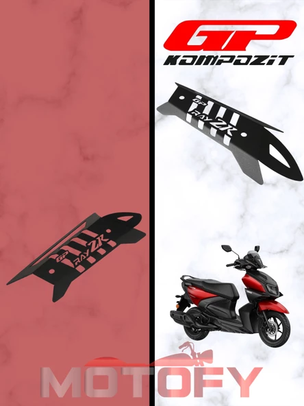 GP Kompozit Yamaha RayZR 2024 Uyumlu Egzoz Koruma Kapağı Siyah - Resim 4