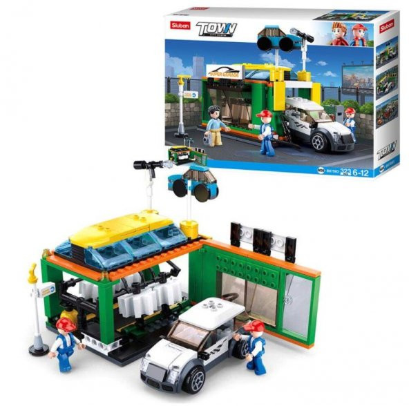 Sluban 323 Parça Lego Seti Model Maket Oto Yıkama Bici Bici Seti