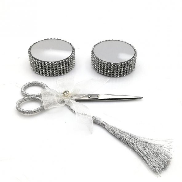 Lora Davet Sekizgen Cam Damat Fincanı ve Söz Nişan Tepsisi Takım (1 Adet) Beyaz - 54489 - 10