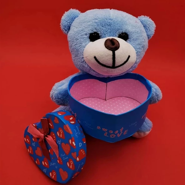 Kalp Kutulu Mavi Ayıcık - Resim 2