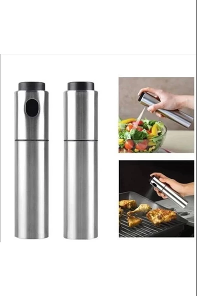 Paslanmaz Çelik Gövdeli Spray Yağlık - Zeytinyağ/sirke Püskürtücü ürün görseli