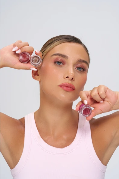 Kuatra Pink Begonia Doğal İçerikli Nemlendirici - Antioksidan Işıltı Veren Balm (Ruj - Allık - Göz Farı) 7ml - 10