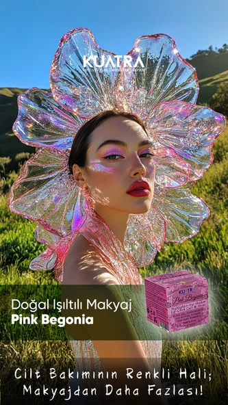 Kuatra Pink Begonia Doğal İçerikli Nemlendirici - Antioksidan Işıltı Veren Balm (Ruj - Allık - Göz Farı) 7ml - 8