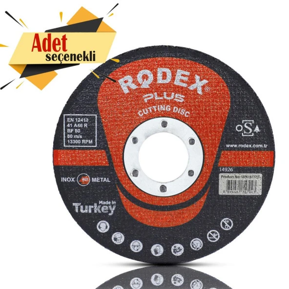 Rodex İnox Metal Kesici Taş Disk 115x1.2x22.23 mm 1-5-10-50 Adet