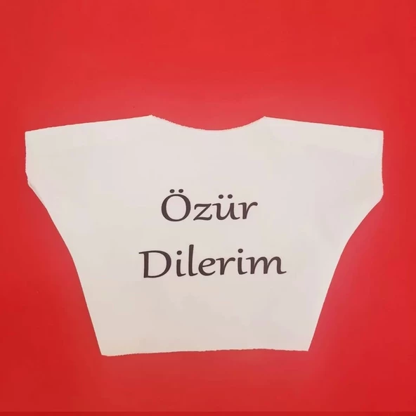 Özür Dilerim Yazılı Peluş Oyuncak Tişörtü ürün görseli