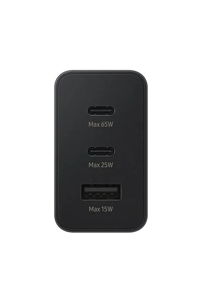 Samsung 3in1 65W 2xPD+UsbA 3 Çıkışlı Şarj Aleti + 60W Type-C To Type-C Hızlı Data ve Şarj Kablo 1.8M - 5